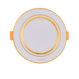 LED Downlight âm trần nhôm, viền vàng 9W, phi lớn - 3 chế độ màu DLVL-9/3C