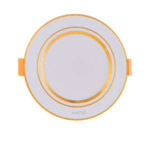 LED Downlight âm trần nhôm, viền vàng 5W - 3 chế độ màu DLV-5/3C