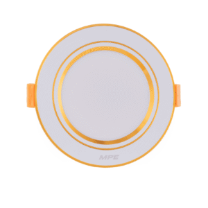 LED Downlight âm trần nhôm, viền vàng 7W - 3 chế độ màu DLV-7/3C