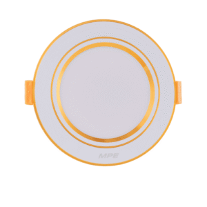 LED Downlight âm trần nhôm, viền vàng 7W ánh sáng trắng DLV2-7