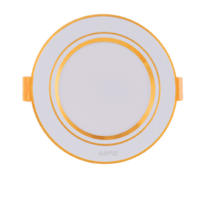 LED Downlight âm trần nhôm, viền vàng 9W ánh sáng trắng/vàng/trung tính - DLV2-9