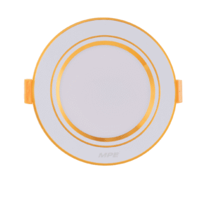 LED Downlight âm trần nhôm, viền vàng 5W ánh sáng trắng DLV2-5