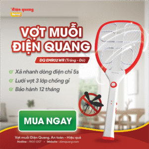Alternative view of Vợt muỗi ĐQ EMR02 WR (Trắng-Đỏ)