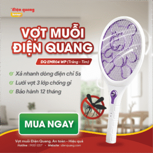 Alternative view of Vợt muỗi ĐQ EMR04 WP (Trắng-Tím)