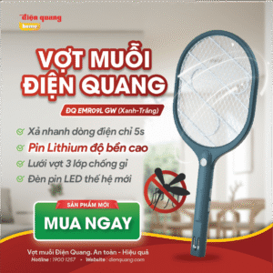 Alternative view of Vợt muỗi ĐQ EMR09 GW (Pin Lithium, Xanh – Trắng)