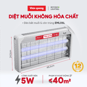 Alternative view of Đèn bắt muỗi ĐQ EML05L (485x65x250mm) 5W
