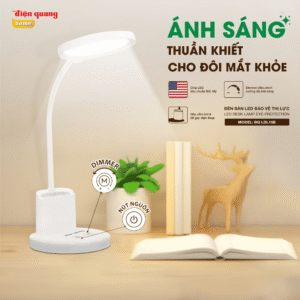 Alternative view of Đèn Bàn Cảm Ứng ĐQ LDL15B 10 W (10W, Trắng, Đổi Màu, Đế Gác Điện Thoại Và Hộp Cắm Bút)