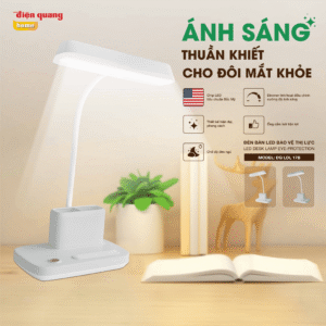 Alternative view of Đèn Bàn Cảm Ứng ĐQ LDL17B 3 W/B (3W, Trắng / Xanh, Tích Hợp Đèn Ngủ Và Hộp Cắm Bút)