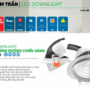 Alternative view of LED Downlight âm trần Chiếu điểm, Điều chỉnh hướng sáng 35W ánh sáng trắng/vàng/trung tính - DLA-35