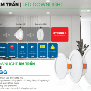 Alternative view of LED Downlight âm trần nhựa 9W - 3 chế độ màu DLEL-9/3C