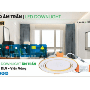 Alternative view of LED Downlight âm trần nhôm, viền vàng 7W ánh sáng trắng/vàng/trung tính - DLV-7T / V / N 