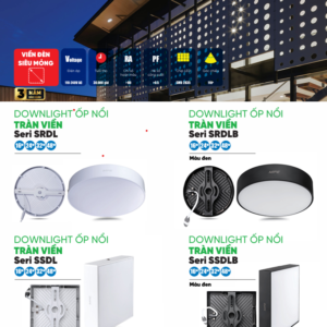 Alternative view of LED Downlight ốp nổi tràn viền đen, mặt tròn 32W ánh sáng trắng/vàng/trung tính - SRDLB-32 - MPE