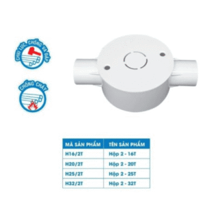 Hộp Tròn (Ngã) 2 đường thẳng Ø20 - TIến Phát (ĐVT: Cái)