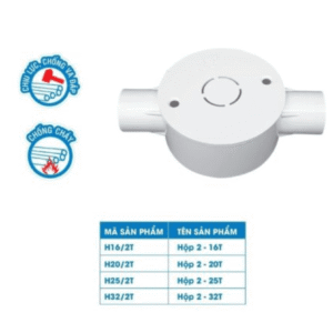 Hộp Tròn (Ngã) 2 đường thẳng Ø32 - TIến Phát (ĐVT: Cái)