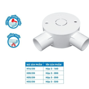 Hộp Tròn (Ngã) 2 đường góc vuông Ø20 - TIến Phát (ĐVT: Cái)
