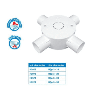 Hộp Tròn (Ngã) 4 đường Ø25 - TIến Phát (ĐVT: Cái)