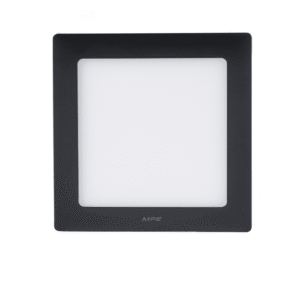 LED Panel ốp nổi nhôm, thân đen, mặt vuông 12W - 3 chế độ màu SSPLB-12/3C - MPE